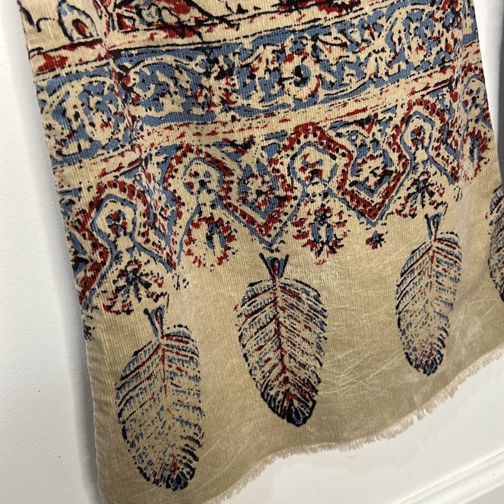 FREE PEOPLE New Delhi Border Paisley Print Flare Corduroy Jeans Size 28 - Picture 7 of 16